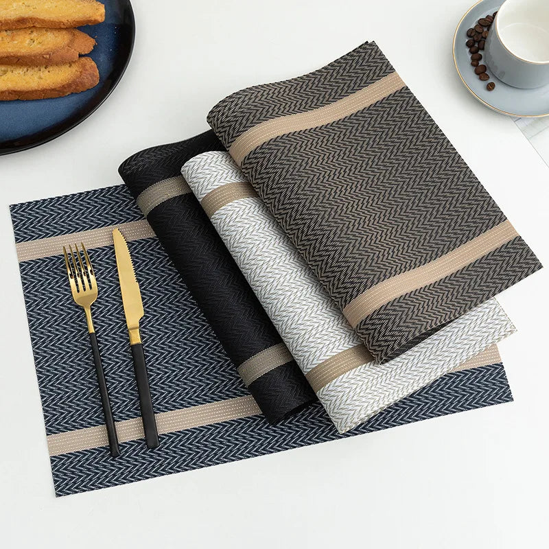 2/4/6PCS Placemats Dining Table Placemats Durable Washable Wipeable PVC Table Mats Pads for Hotel Banquet Party Home Decoration