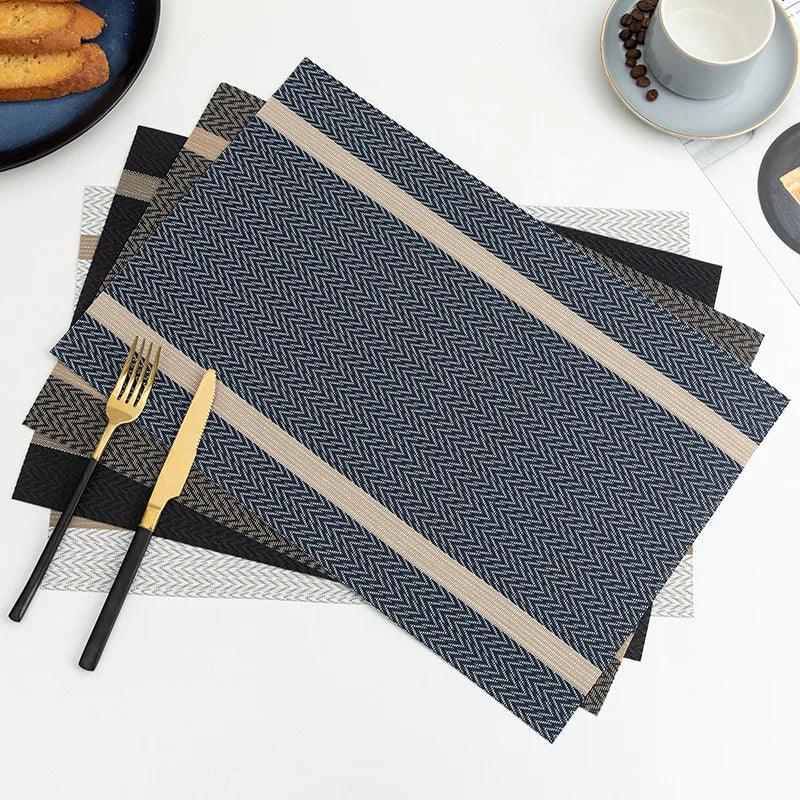 2/4/6PCS Placemats Dining Table Placemats Durable Washable Wipeable PVC Table Mats Pads for Hotel Banquet Party Home Decoration