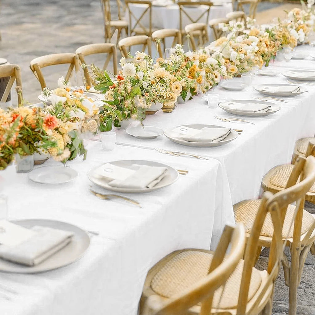 183×137cm Solid White Tablecloth Disposable Plastic Table Covers for Birthday Party Wedding Decoration Home Dinning Table Decor