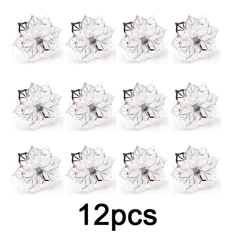 delicate Flower  Design Towel Napkin Buckle Holders Wedding Party Dinner Table Decoration Exquisite high-end napkin ring