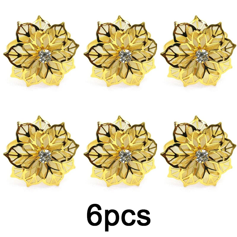 delicate Flower  Design Towel Napkin Buckle Holders Wedding Party Dinner Table Decoration Exquisite high-end napkin ring