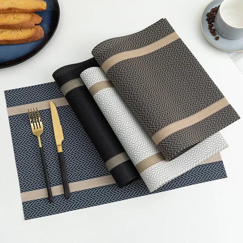 2/4/6PCS Placemats Dining Table Placemats Durable Washable Wipeable PVC Table Mats Pads for Hotel Banquet Party Home Decoration