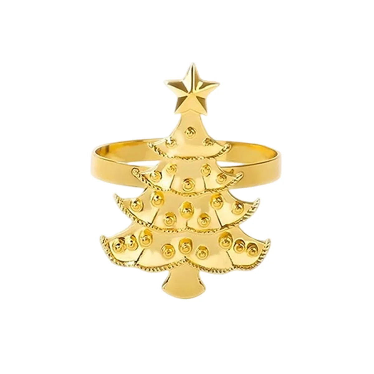 6 PCS Napkin Rings Set for Christmas Winter Wedding, Gold Christmas Hemp Rope Metal Home Table Decorations, for Kitchen Banquet