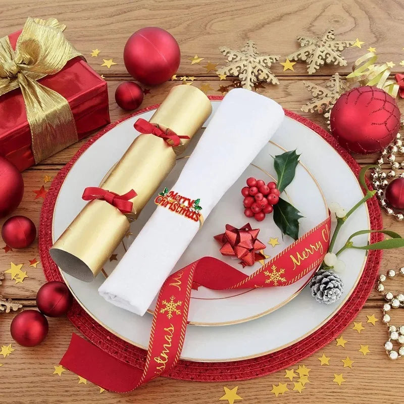 Holiday Christmas Thanksgiving Napkin Ring Holder Decorative Napkin Holder for Family Table Dinner Holiday Table Setting