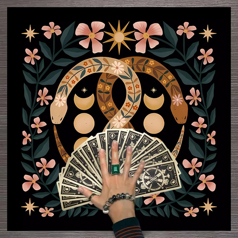 1pc Tarot card tablecloth, twelve constellations divination, starry sky altar cloth, Tarot card game decoration tablecloth