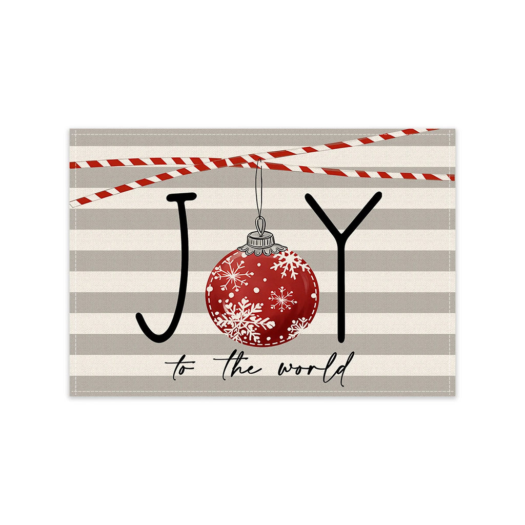 1/4/6pcs Christmas red snowflakes, Christmas tree design placemats, Christmas family party table decoration placemats,