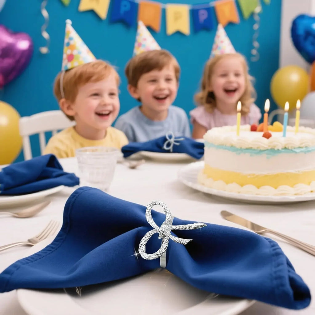 Alloy Bow Tie Napkin Rings Elegant Table Decor for Wedding Banquet Dinner Parties Reusable Metal Holders Gatherings Accessories