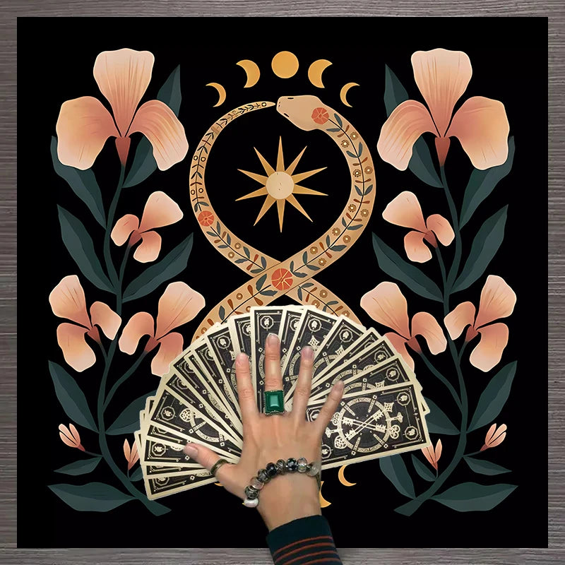 1pc Tarot card tablecloth, twelve constellations divination, starry sky altar cloth, Tarot card game decoration tablecloth