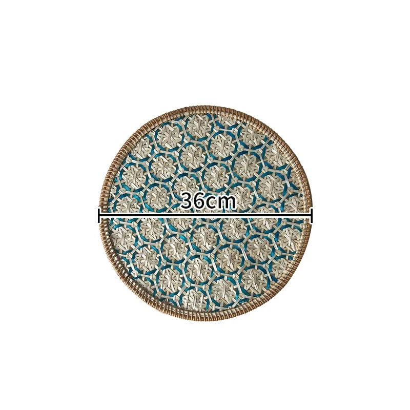 HeMu Bamboo handmade ethnic coaster pot pad placemat kitchen western restaurant insulation pad wall decoration pendant