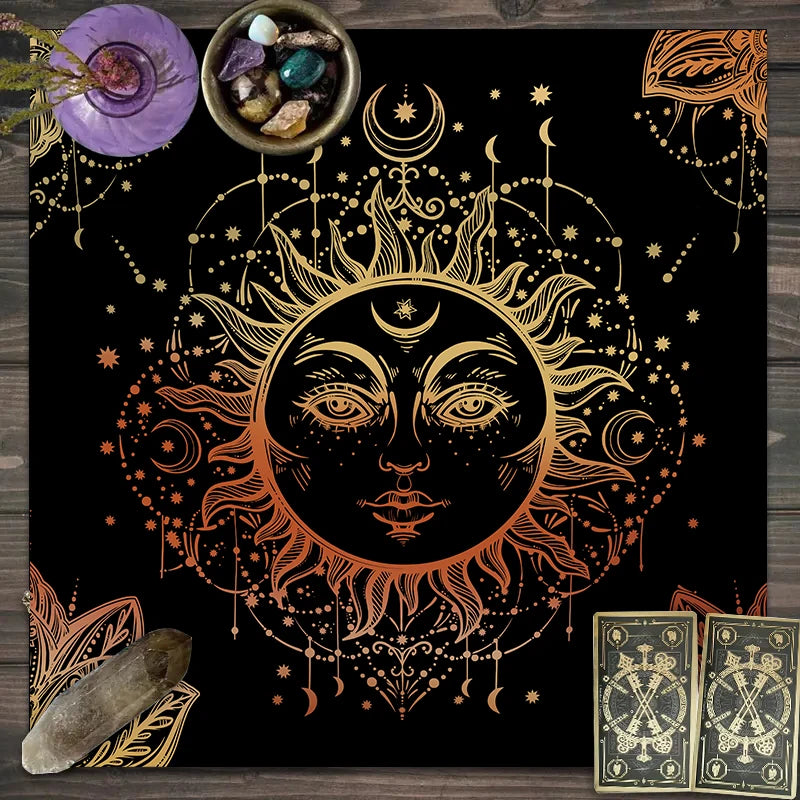 1pc Tarot card tablecloth, twelve constellations divination, starry sky altar cloth, Tarot card game decoration tablecloth