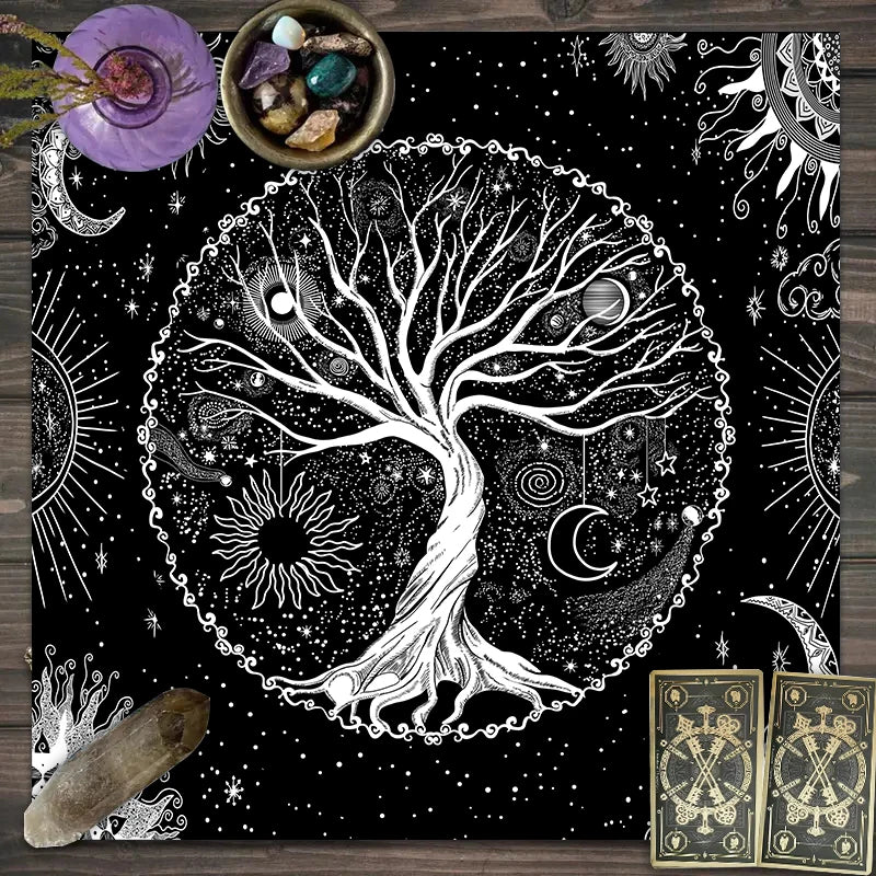 1pc Tarot card tablecloth, twelve constellations divination, starry sky altar cloth, Tarot card game decoration tablecloth