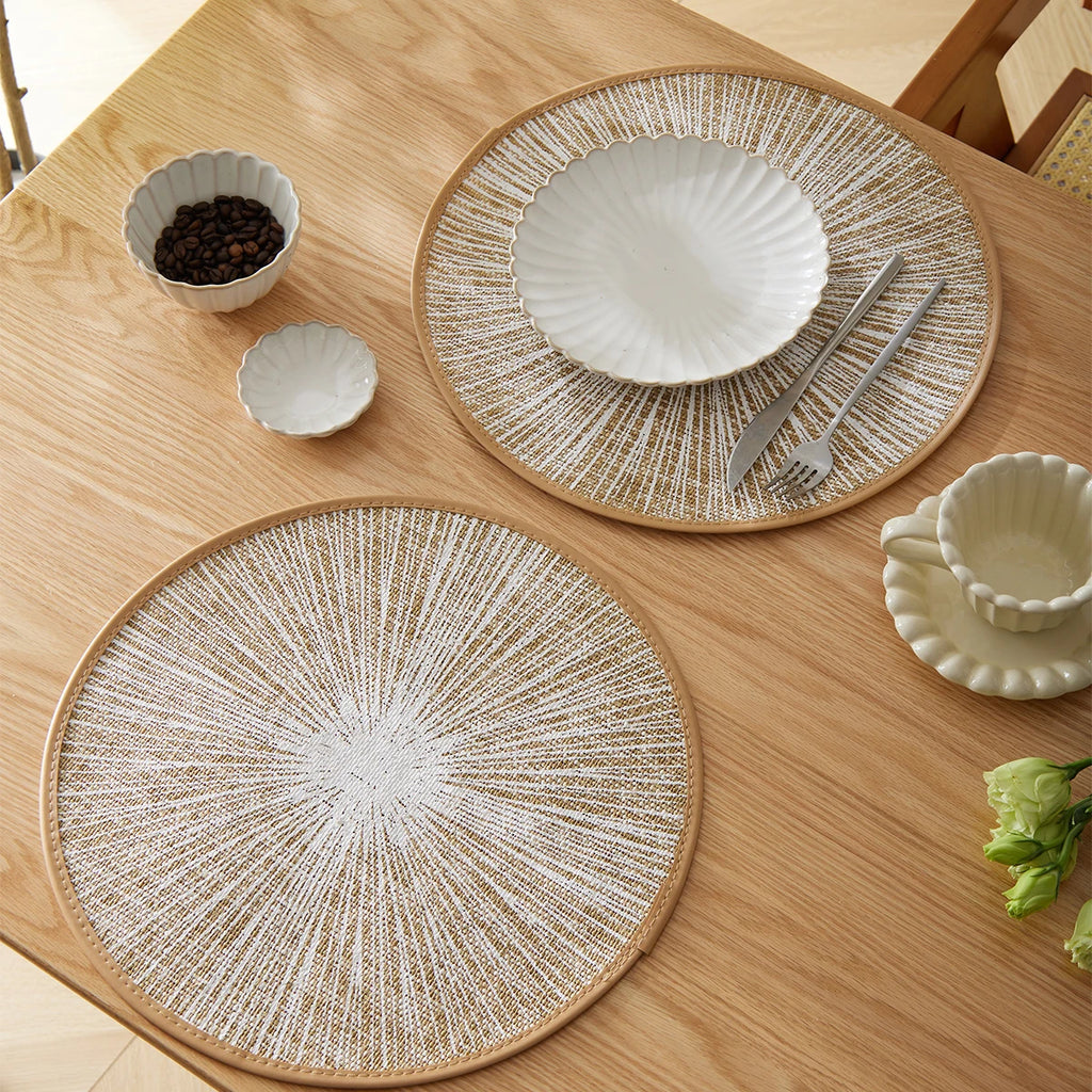 2/4/6/8pcs Round Burlap Macrame Placemats, Bohemian Jute Country Placemats, Diameter 15 Inches, for Table Decoration