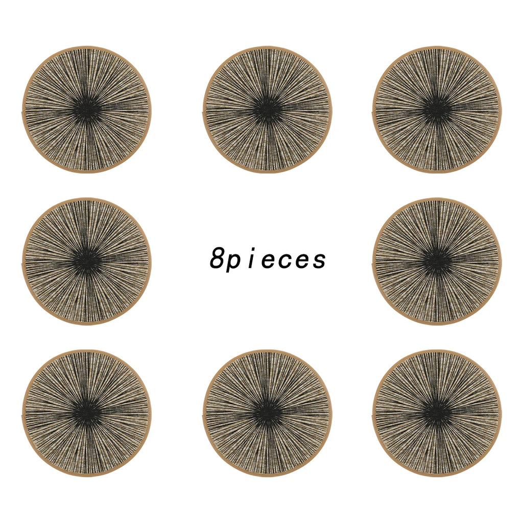 2/4/6/8pcs Round Burlap Macrame Placemats, Bohemian Jute Country Placemats, Diameter 15 Inches, for Table Decoration