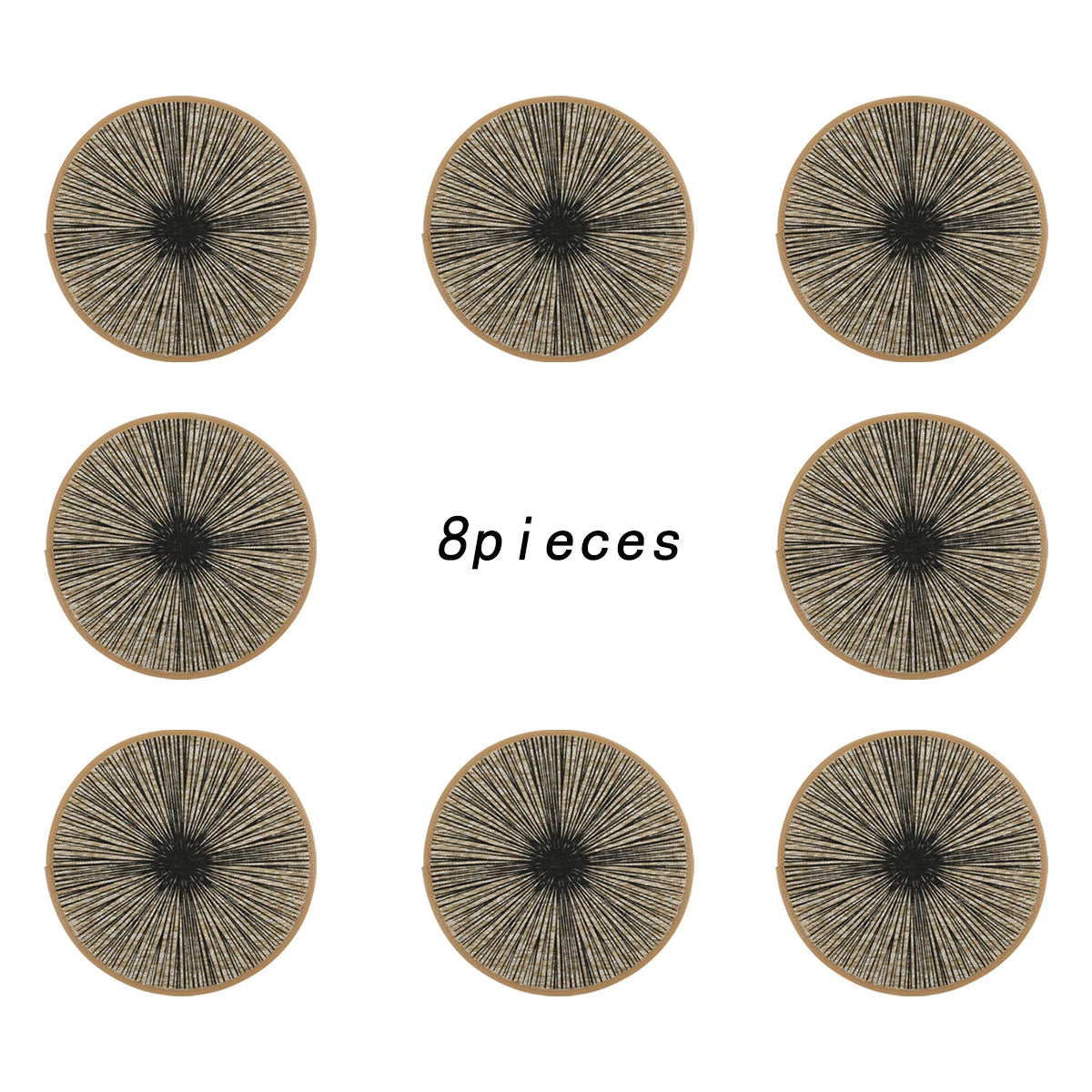 2/4/6/8pcs Round Burlap Macrame Placemats, Bohemian Jute Country Placemats, Diameter 15 Inches, for Table Decoration