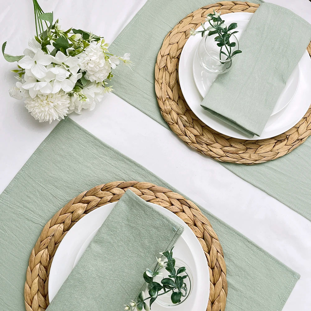 4PCS Cream Napkins 100% Cotton Cloth Napkins Dinner Table Napkins Serviettes Soft Washable Reusable Weddings Parties Restaurant