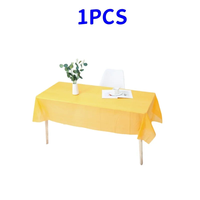 1pc Reusable Tablecloths 137x183cm BPA Free Plastic Dining Table Cover Cloth for Parties Picnic Camping Disposable Tablecloths