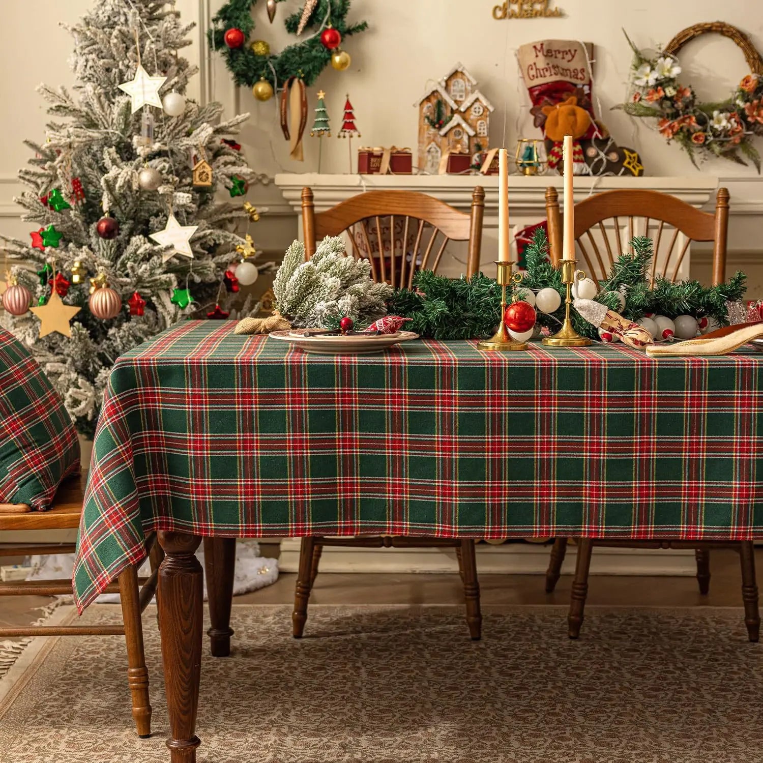 Checkered Tablecloth, Suitable For Holiday Parties, Banquets, Restaurants, Kitchen Decoration