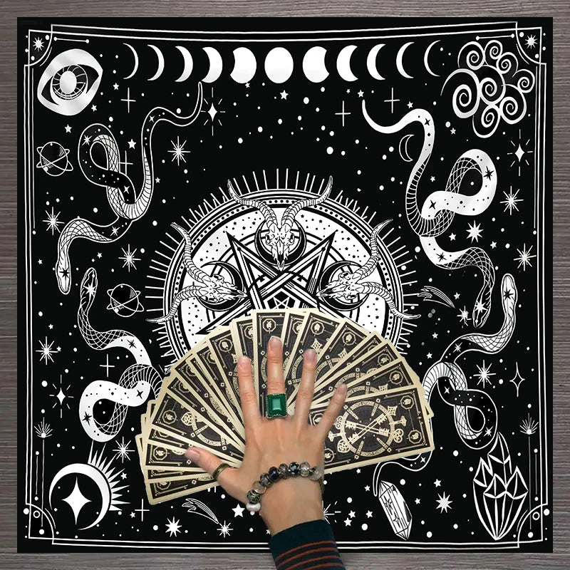 1pc Tarot card tablecloth, twelve constellations divination, starry sky altar cloth, Tarot card game decoration tablecloth