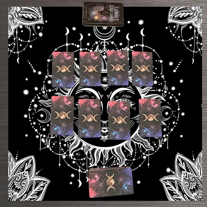 1pc Tarot card tablecloth, twelve constellations divination, starry sky altar cloth, Tarot card game decoration tablecloth