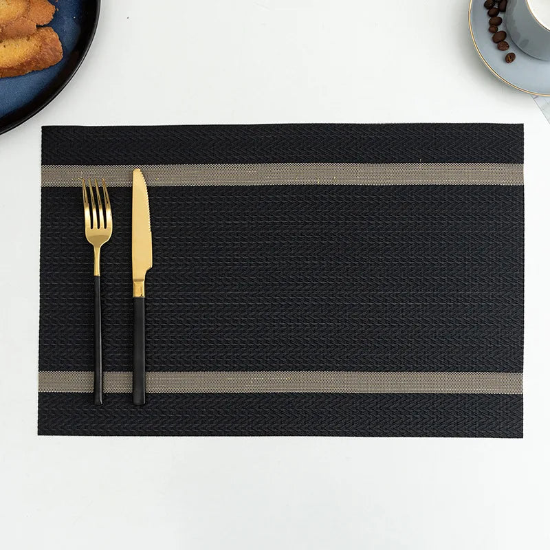 2/4/6PCS Placemats Dining Table Placemats Durable Washable Wipeable PVC Table Mats Pads for Hotel Banquet Party Home Decoration