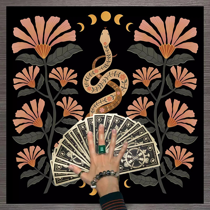 1pc Tarot card tablecloth, twelve constellations divination, starry sky altar cloth, Tarot card game decoration tablecloth