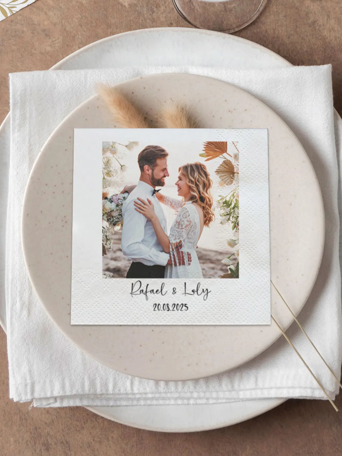 Personalised Photo Napkins Custom Printed for Wedding Engagement Graduation Anniversary Birthday Party Celebration Paper