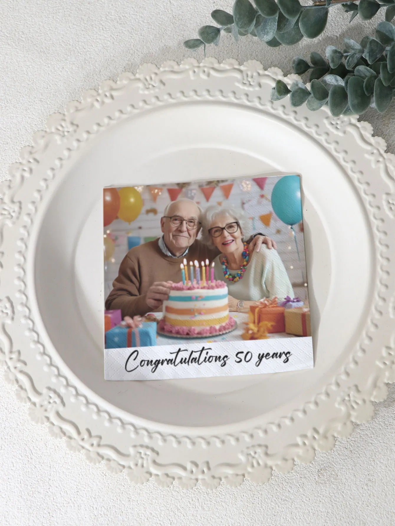 Personalised Photo Napkins Custom Printed for Wedding Engagement Graduation Anniversary Birthday Party Celebration Paper