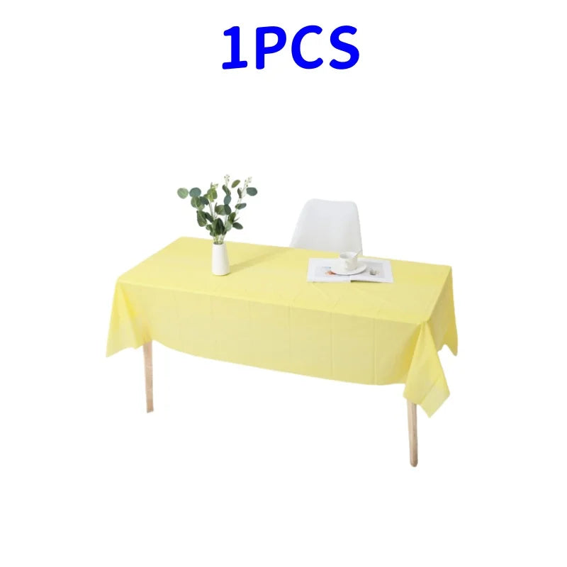 1pc Reusable Tablecloths 137x183cm BPA Free Plastic Dining Table Cover Cloth for Parties Picnic Camping Disposable Tablecloths
