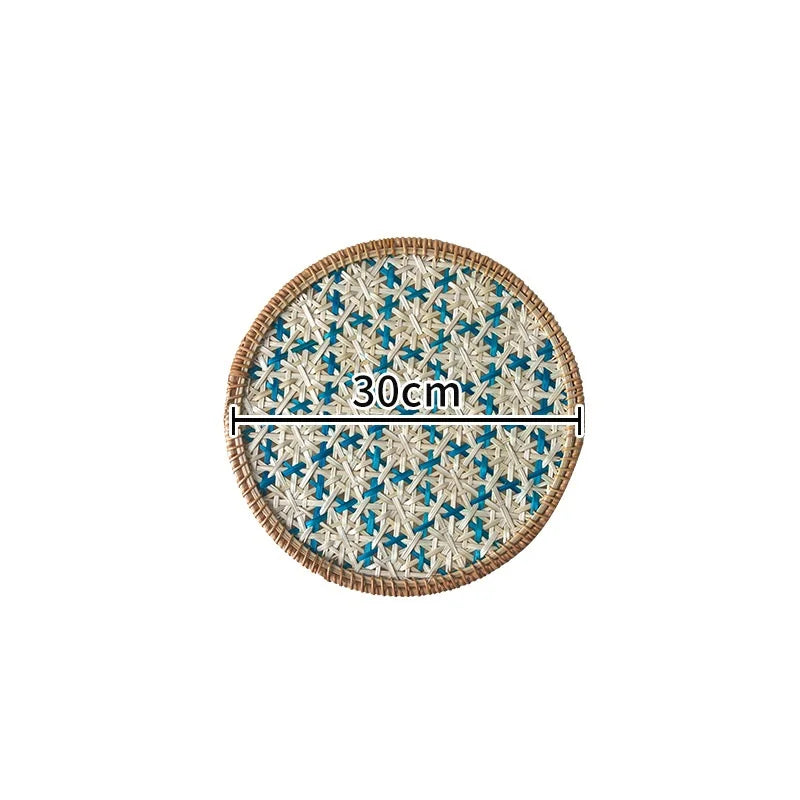 HeMu Bamboo handmade ethnic coaster pot pad placemat kitchen western restaurant insulation pad wall decoration pendant