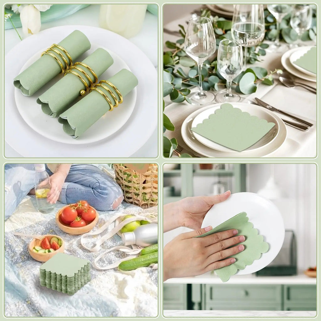 50Pcs Cocktail Napkin 2-Ply Dessert Napkins Disposable Napkins for Dinner Wedding Birthday Party Anniversary Reception Event