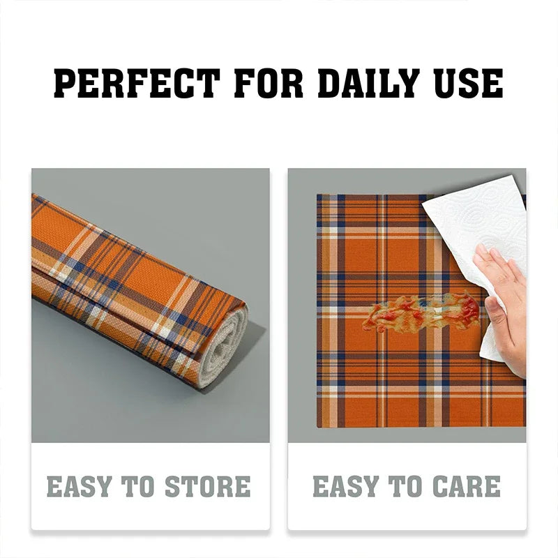 Christmas Linen Placemat Table Coffee Mat Red Nose Reindeer Snowflake Merry Xmas HO! Holly Leaf Ball Plaid Decorative Coasters