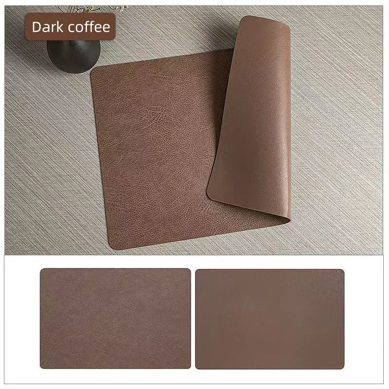 Faux Leather Placemats Set of 1/4/6pcs ,Heat Resistant Non-Slip Waterproof,Double-Sides,Kitchen Dining PU Table Place Mats