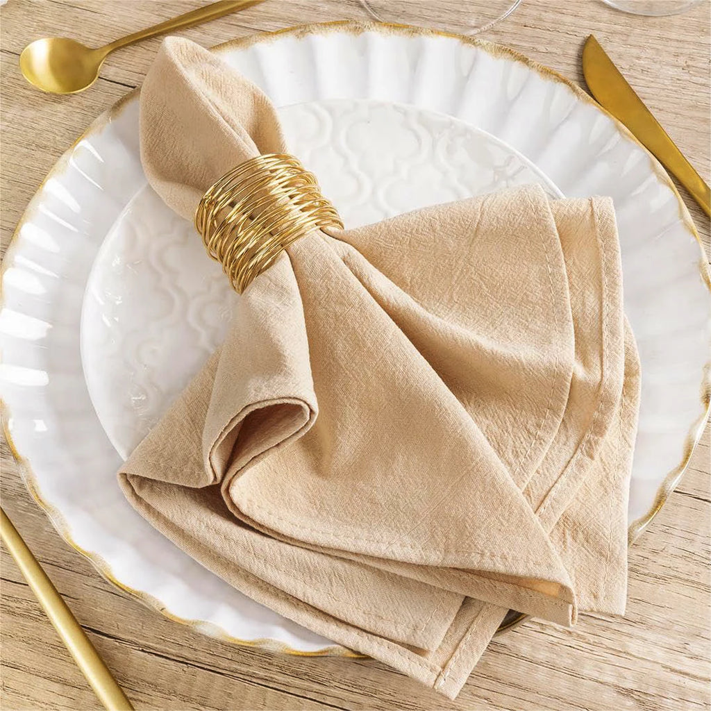 4PCS Cream Napkins 100% Cotton Cloth Napkins Dinner Table Napkins Serviettes Soft Washable Reusable Weddings Parties Restaurant