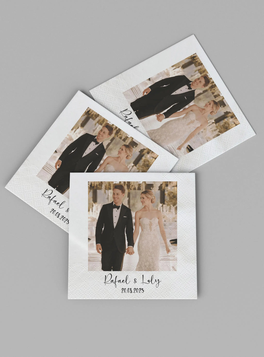 Personalised Photo Napkins Custom Printed for Wedding Engagement Graduation Anniversary Birthday Party Celebration Paper