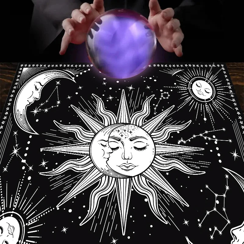 1pc Tarot card tablecloth, twelve constellations divination, starry sky altar cloth, Tarot card game decoration tablecloth