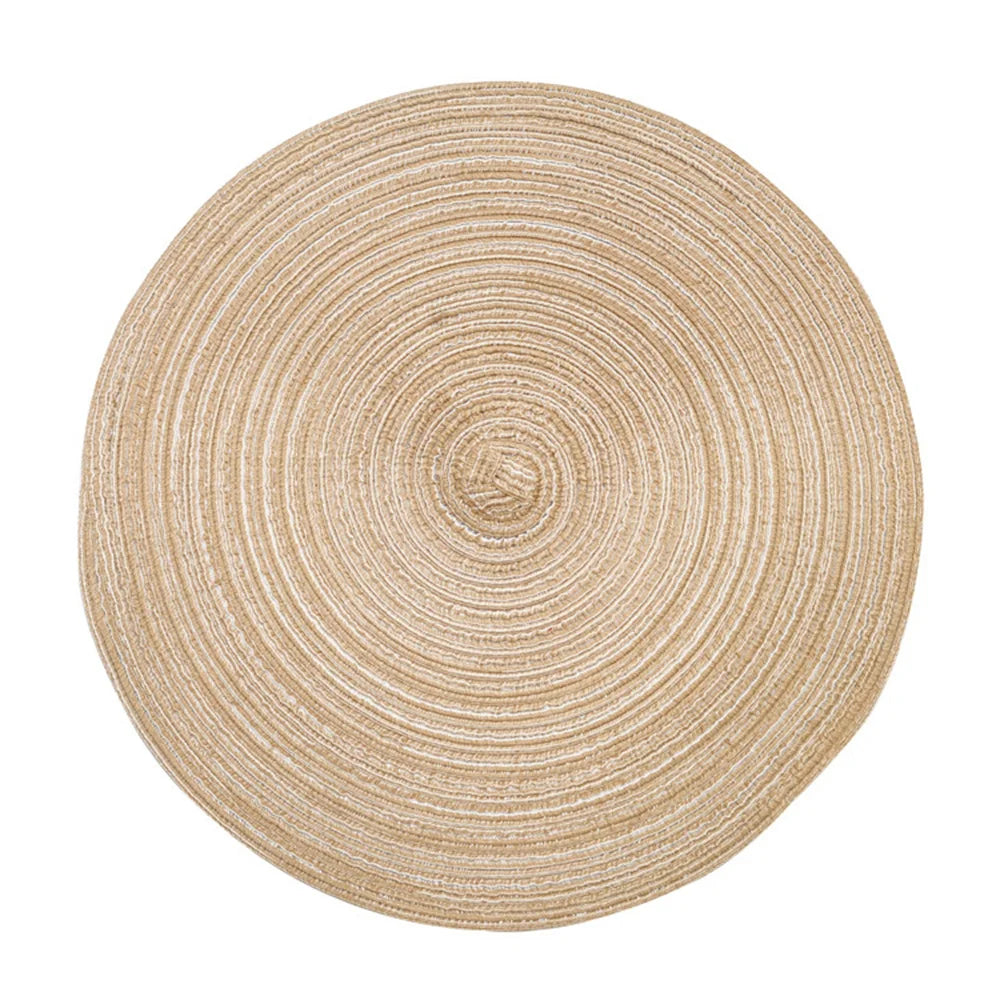 Natural Seagrass Place Table Woven Vinyl Individual Placemats For Table Non-Slip Kitchen Tableware Drink Cup Coaster Hoilday Dec