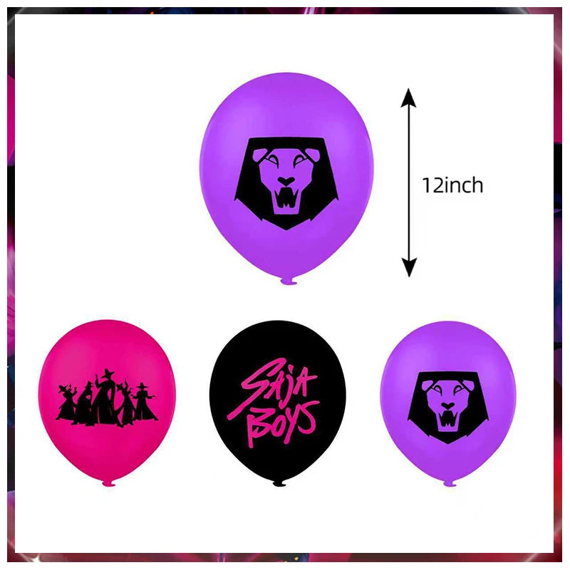 Kpop Demon Hunters Birthday Decorations Saja Boys Purple Napkins Plates Tableware Kpop Demon Hunter Birthday Party Favors Supply