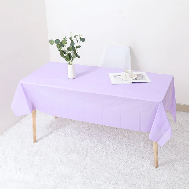 1pc Reusable Tablecloths 137x183cm BPA Free Plastic Dining Table Cover Cloth for Parties Picnic Camping Disposable Tablecloths