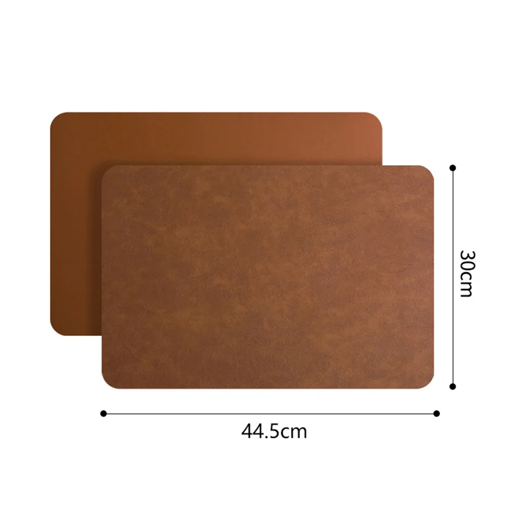 Faux Leather Placemats Set of 1/4/6pcs ,Heat Resistant Non-Slip Waterproof,Double-Sides,Kitchen Dining PU Table Place Mats