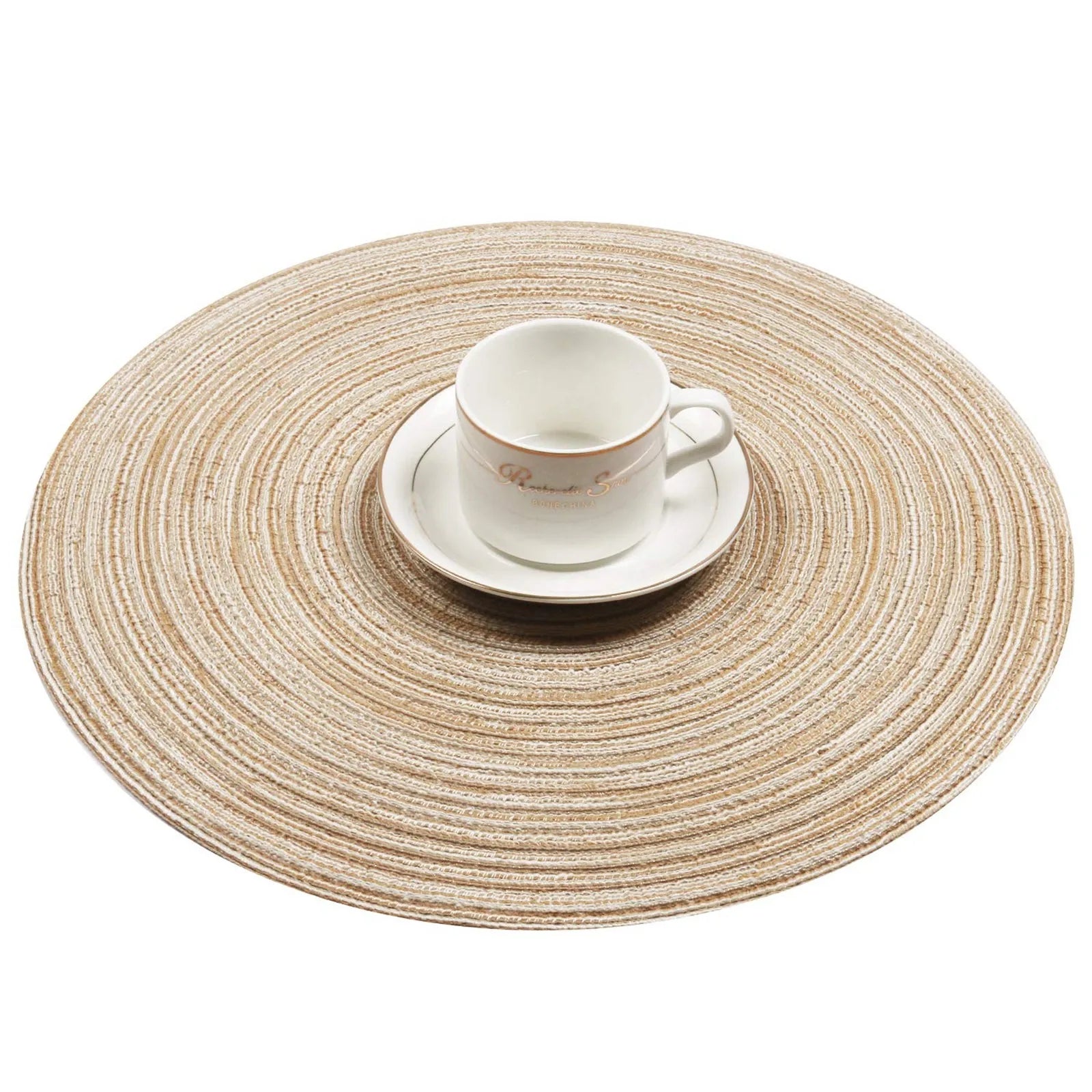 Round Braided Placemat Set of 6 Washable Round Placemats for Kitchen Table Round Table Mats for Party BBQ Christmas Everyday Use