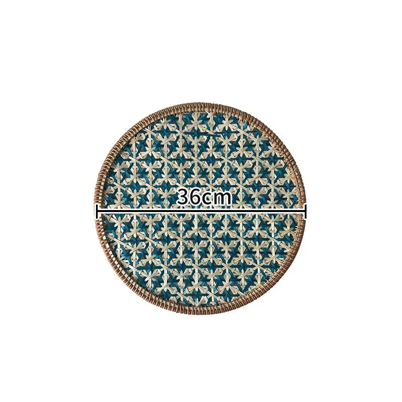 HeMu Bamboo handmade ethnic coaster pot pad placemat kitchen western restaurant insulation pad wall decoration pendant