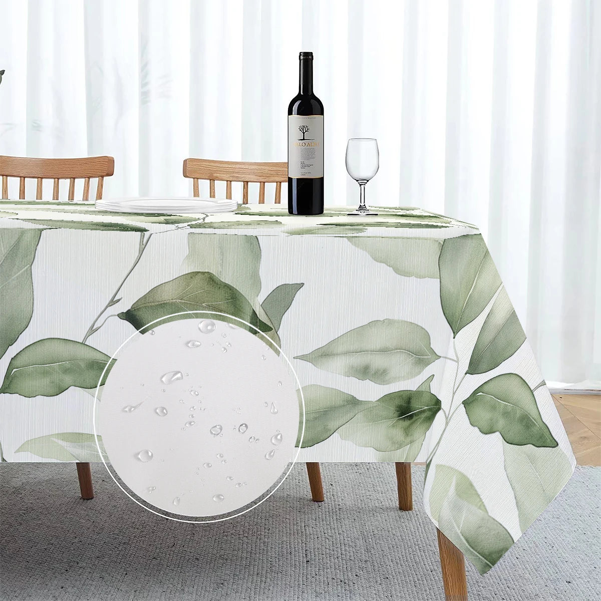 Floral Leaves Palm Leaves Printing Rectangular Waterproof Tablecloths for Table Party Decoration Dining TablesCover Manteles