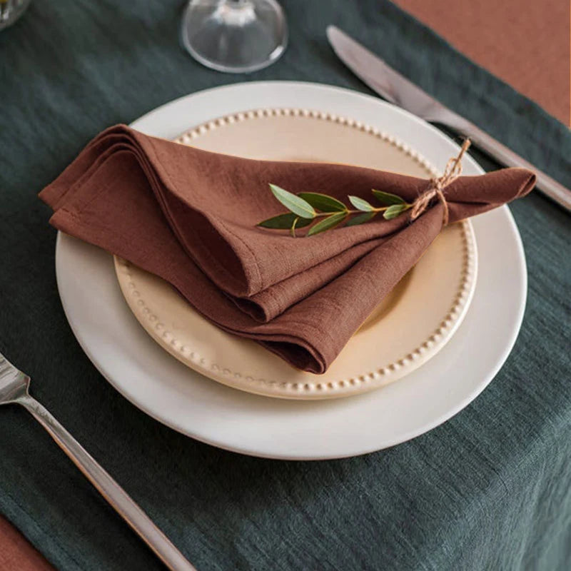 Set Of 6 40x40cm Table Cloth Napkins Durable Polyester Thicken Placemat Reusable for Kitchen Dining  Wedding Decoration