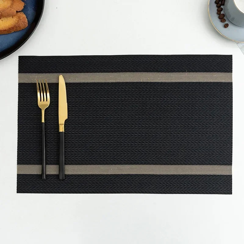2/4/6PCS Placemats Dining Table Placemats Durable Washable Wipeable PVC Table Mats Pads for Hotel Banquet Party Home Decoration