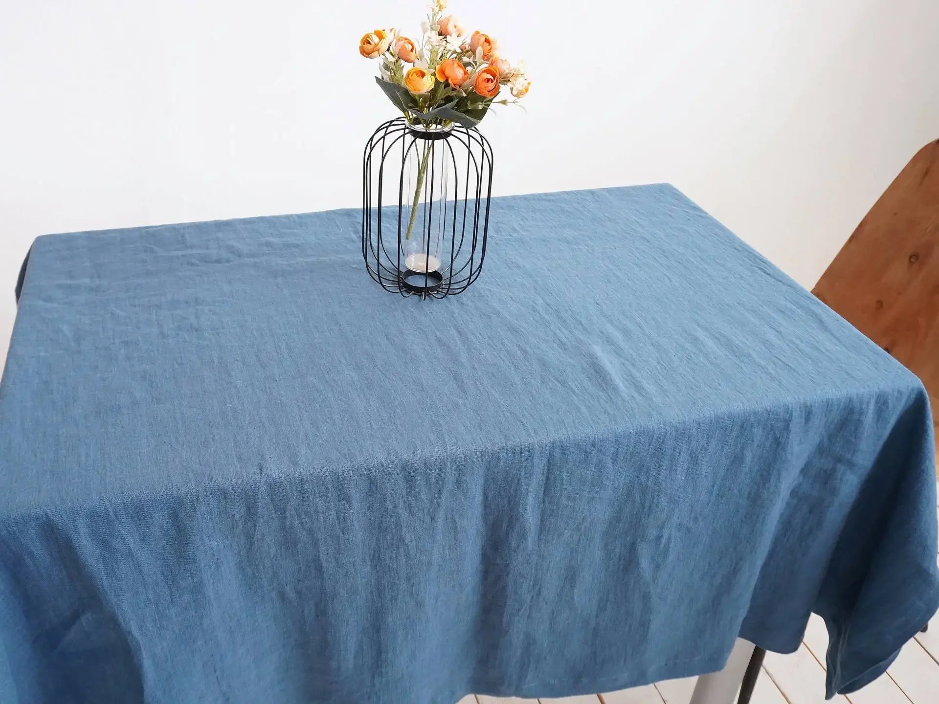 100% Pure Linen Solid Color Table Cover,Natural Fabric Tablecloth,for Kitchen Dining Room Party Holiday Tabletop Decoration