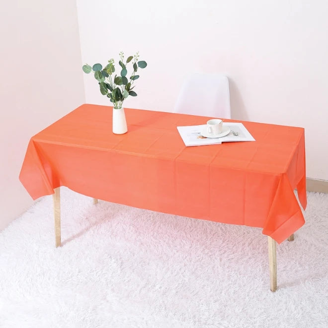 1pc Reusable Tablecloths 137x183cm BPA Free Plastic Dining Table Cover Cloth for Parties Picnic Camping Disposable Tablecloths