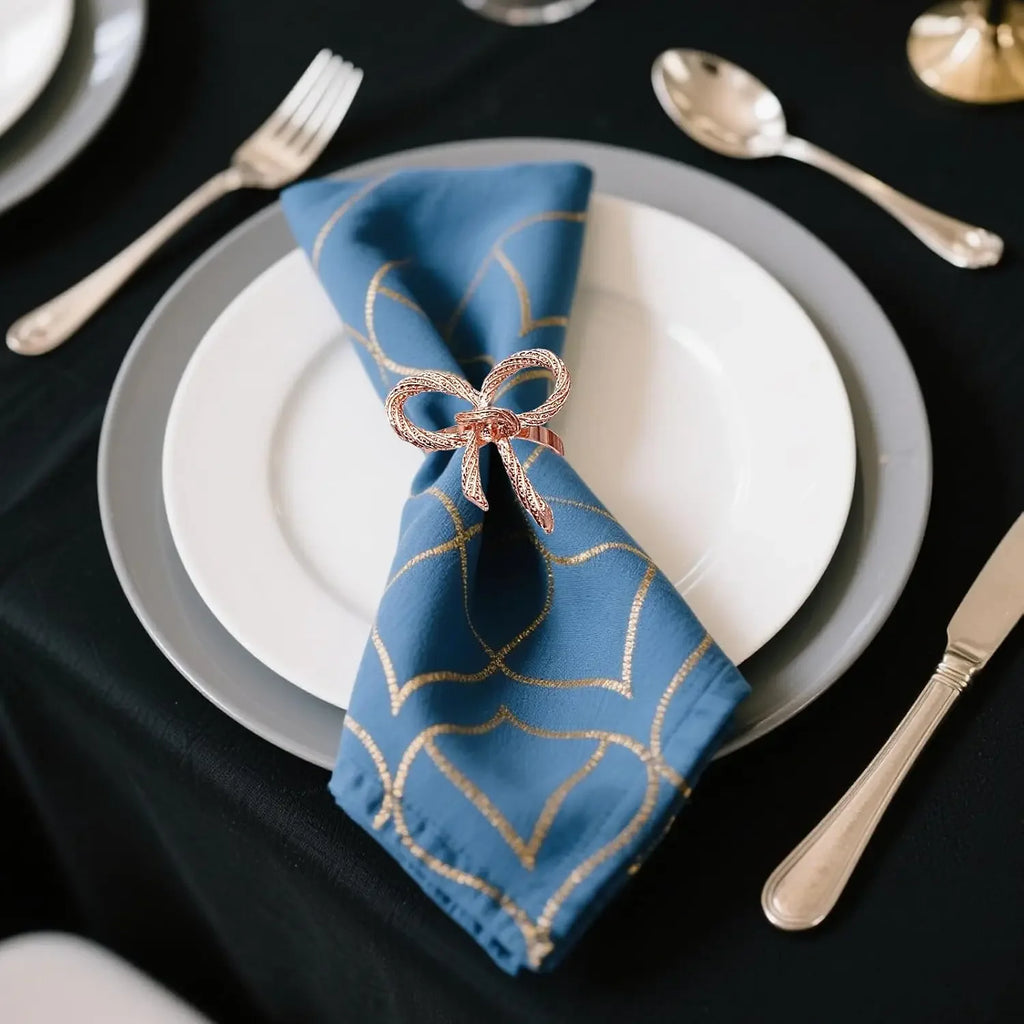 Alloy Bow Tie Napkin Rings Elegant Table Decor for Wedding Banquet Dinner Parties Reusable Metal Holders Gatherings Accessories