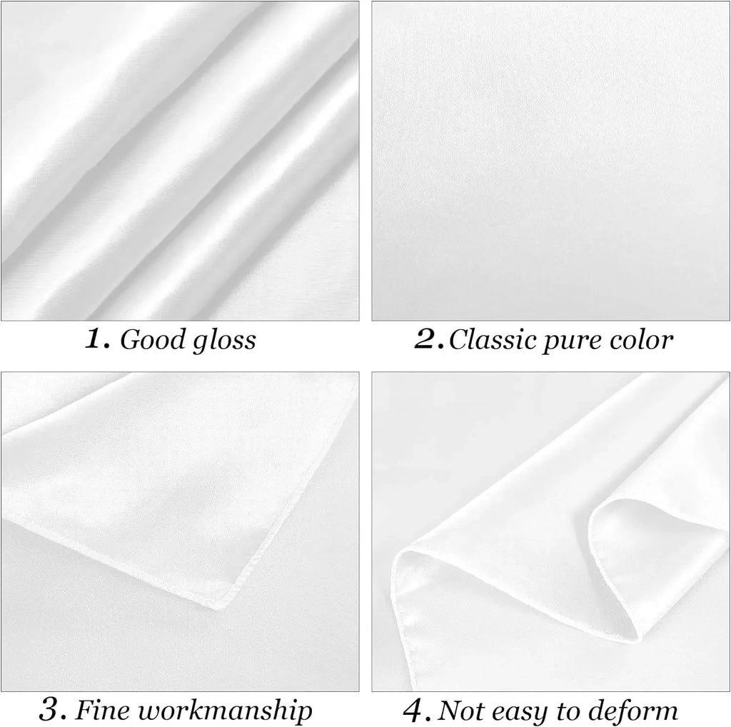 145-335cm Rectangle Satin Tablecloth Wedding Christmas Birthday Events Banquet White Table Cloth Overlays Home Dining Decor