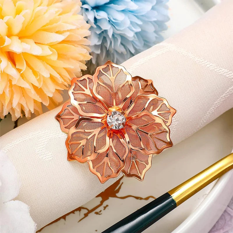 delicate Flower  Design Towel Napkin Buckle Holders Wedding Party Dinner Table Decoration Exquisite high-end napkin ring