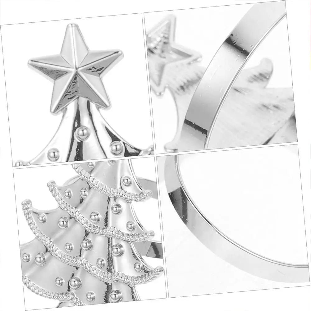 5PCS Christmas Napkin Rings Xmas Tree Ornaments 2025 Christmas Home Kitchen Dinner Table Decoration New Year Party Supplies